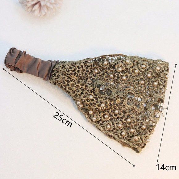Boho Headband, Pearl Decor Bohemian Style Headband bandana hair band Vintage - Picture 5 of 6
